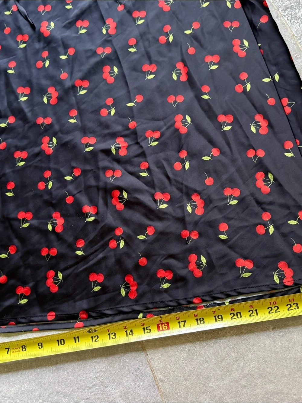 Rachel Zoe Black Maxi Skirt with Red Cherry Print